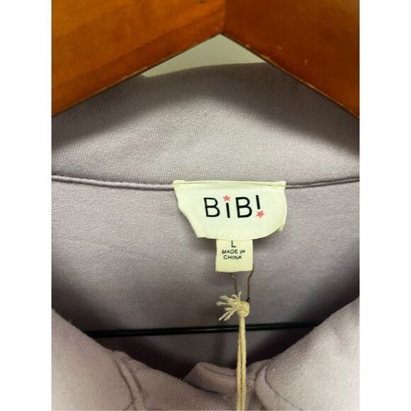 Bibi Lavender Soft Fleece Shacket Shirt Jacket sz L NWT - Picture 3 of 7